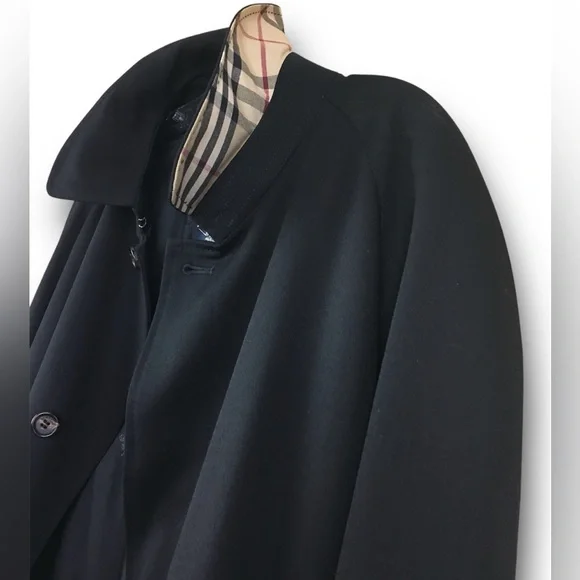 Burberry London Single Breasted Belted 100% Wool Car Trench Coat Size 40R - Picture 8 of 15